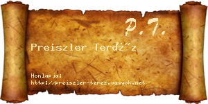 Preiszler Teréz névjegykártya